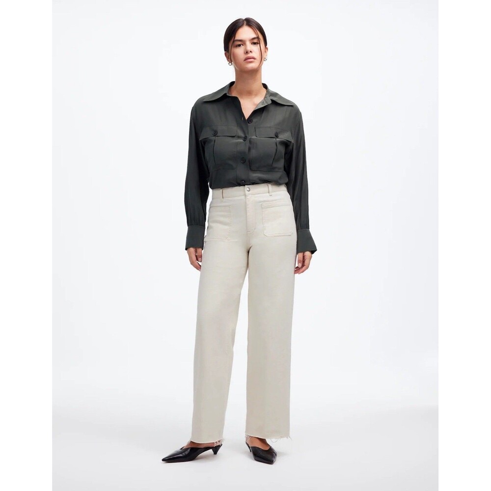 Madewell The Emmett Wide-Leg Full Length Jean: Patch Pocket Edition NWT Size 27